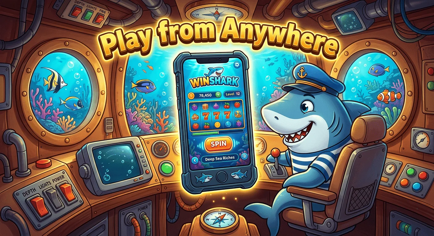 Winshark Australia casino mobile app on phone screen